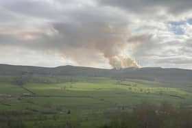 A wildfire at Simonside.