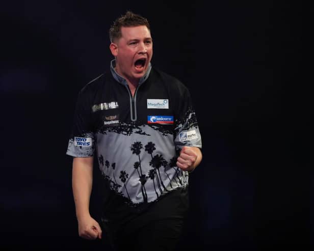 Bedlington-born Chris Dobey has sealed his first PDC ranking title at the Players Championship 18 in Coventry. (Photo by Luke Walker/Getty Images)