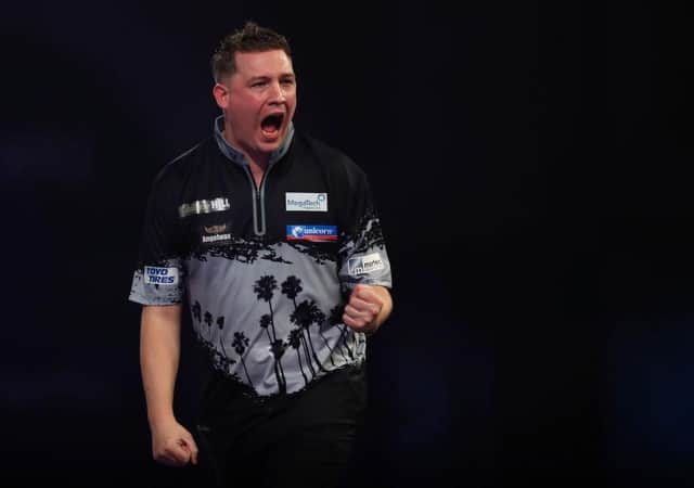 Bedlington-born Chris Dobey has sealed his first PDC ranking title at the Players Championship 18 in Coventry. (Photo by Luke Walker/Getty Images)