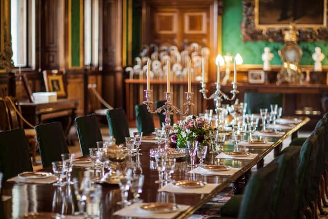 The dining room at Alnwick Castle.