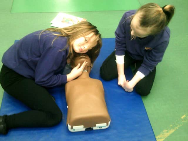 Pupils at Thomas Bewick C of E Primary School participating in the Mini Medics course.