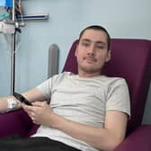 Ryan Renton pictured during his treatment trial at the Freeman Hospital in Newcastle.