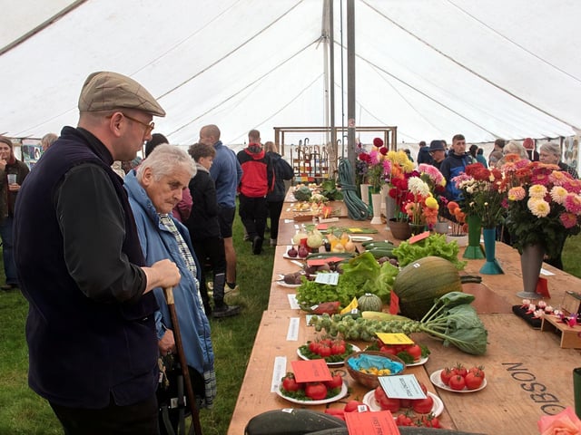 Visitors admiring the exhibits.