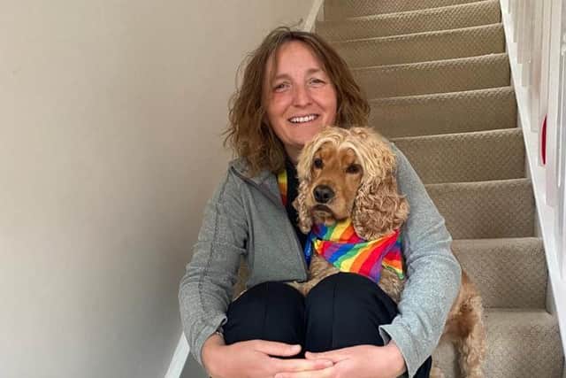 Chief Superintendent Janice Hutton and her pet dog Arthur.