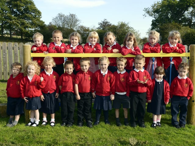 Whittingham First School's new nursery and reception pupils.