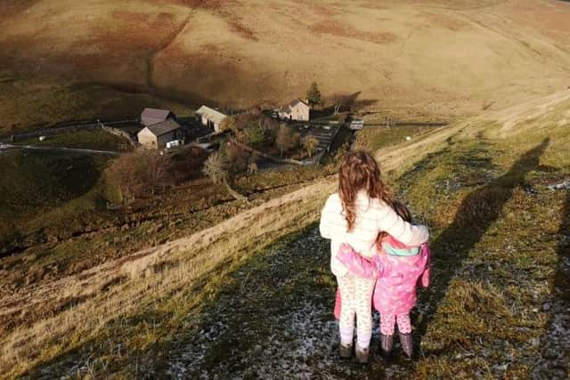 Two children who live off grid in Northumberland.