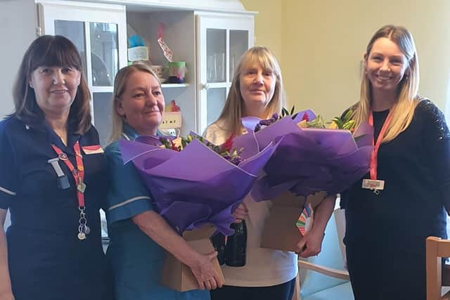 From left, home manager Bev Chester, Angie Hurrell, Lorraine Roll and Kirsty Crozier.