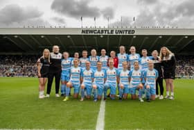Alnwick Town Ladies line up for the match at Newcastle United Women. Picture: John V Mason.