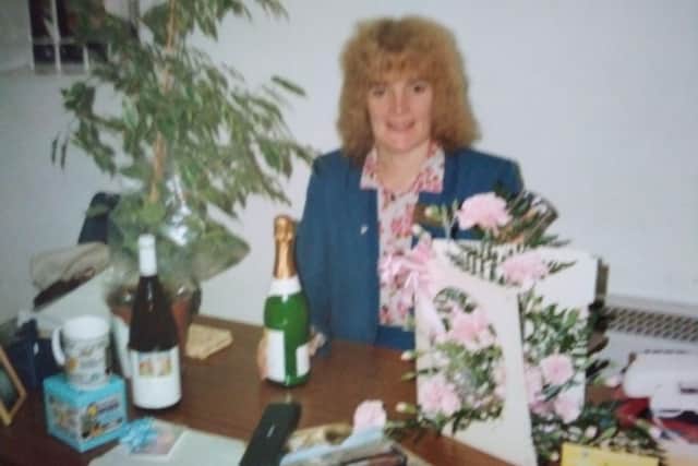 Ivy at her desk before leaving her role as manager of Keel Row to move to Darlington with her husband, who she met through the job. (Photo by Ivy Lear)
