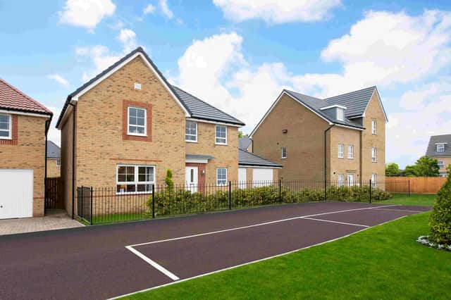 CGI representation of the four bedroom 'Radleigh' model (left) and the three story, three bedroom 'Norbury' model (right) that are now available to view as show homes.