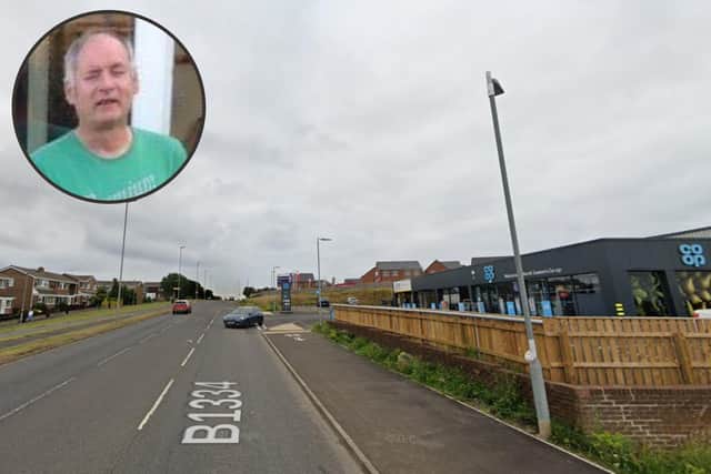 Adrian Picton (inset) has started a petition for a controlled crossing in Newbiggin Road.