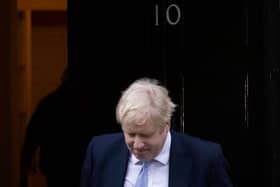 Boris Johnson leaves 10 Downing Street after receiving a version of Sue Gray's reporter. Picture: Dan Kitwood/Getty Images.