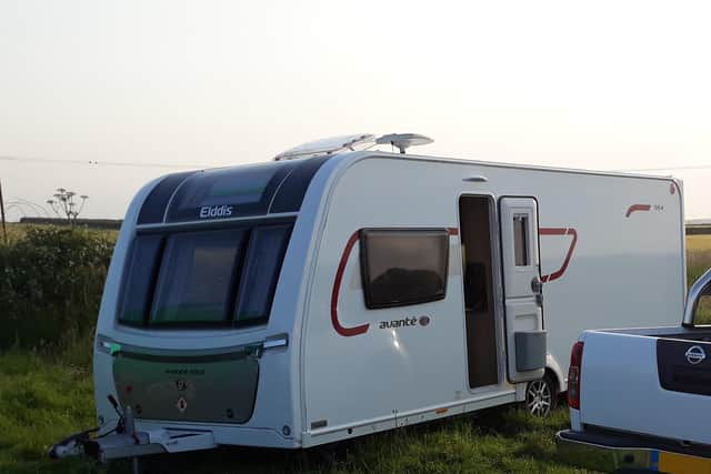 A suspected stolen caravan was recovered by police in the Druridge Bay area.