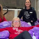 Slimming World consultants (from the left) Fi Warren, Jill Rutherford, and Leanne Mavin-Brennand with the donated bags of clothes.