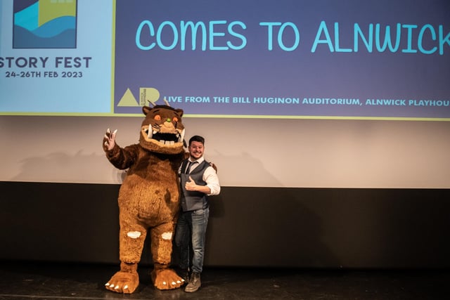 The Gruffalo came to Alnwick to host a childrens event in the Alnwick Playhouse.