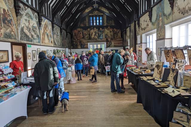 Stalls in the Lady Waterford Hall in Ford. Picture: Jane Musgrave