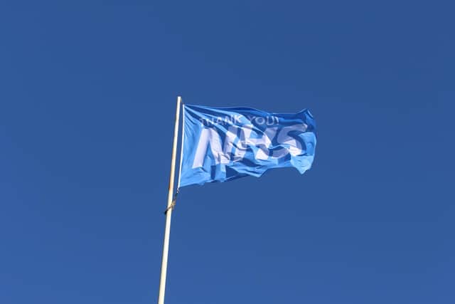 The NHS flag at Alnwick Castle.