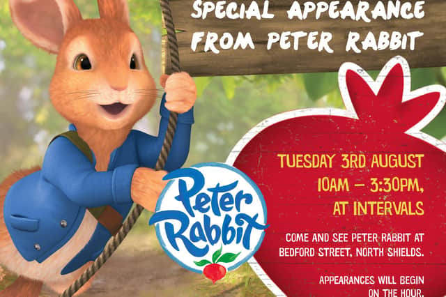 Peter Rabbit will be among the children's book characters visiting town centres in the coming weeks.