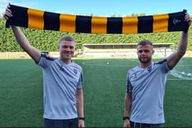 New signings Will Jenkins and Sam Hodgson played for Morpeth Town against Basford United on Saturday. Picture: George Davidson