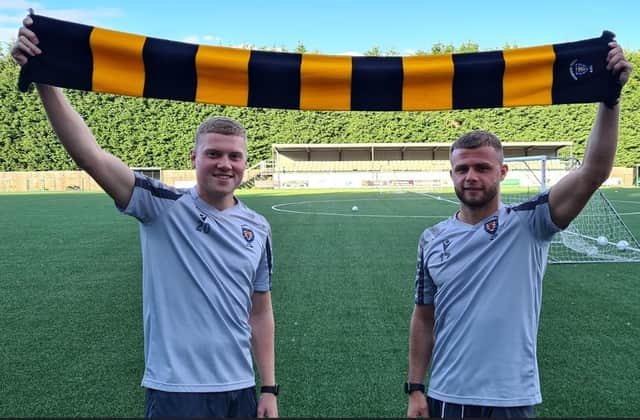 New signings Will Jenkins and Sam Hodgson played for Morpeth Town against Basford United on Saturday. Picture: George Davidson