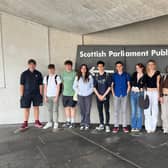 Alnwick students at the Scottish Parliament.