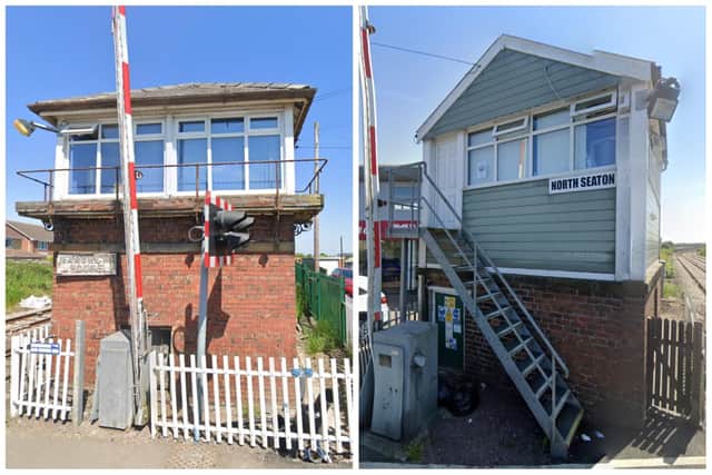 Marcheys House (left) and North Seaton signal boxes will be removed. (Photo by Google)