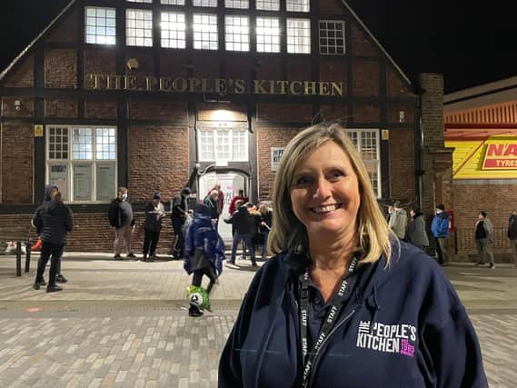 Jackie Boardman pictured outside The Peoples Kitchen