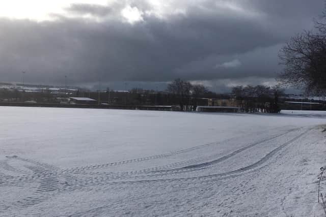 Looking across the outfield at Alnwick Cricket Club.