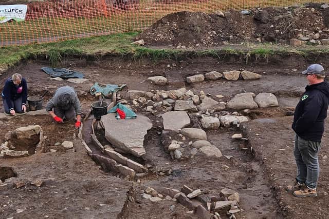 Archaeologists at work on Lindisfarne.