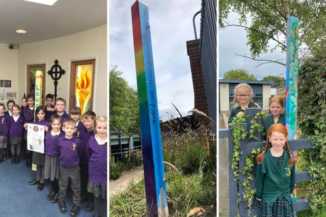 Children with their peace poles
