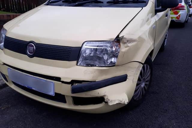 Rainbow's Fiat Panda was badly damaged as a result of her driving dangerously.
