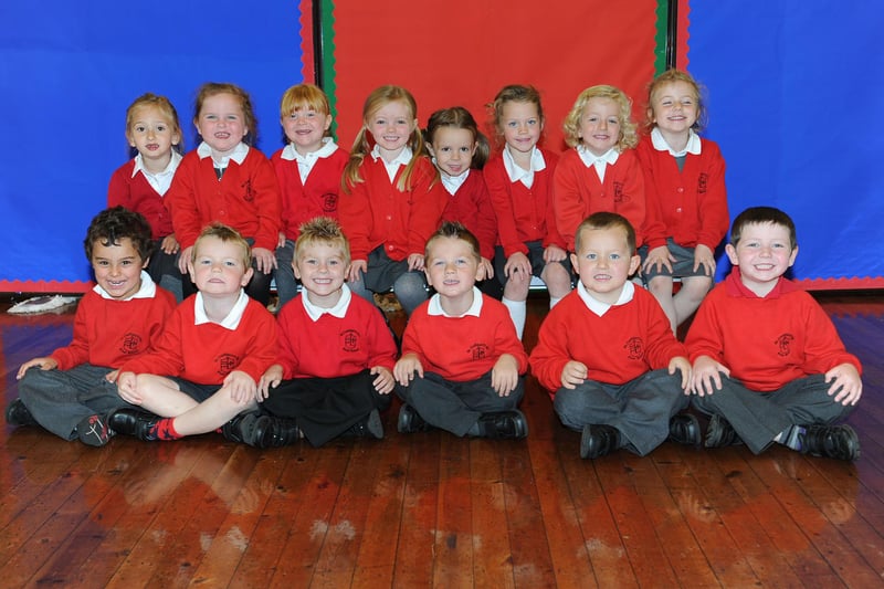 New starters at St Cuthbert's RC First School in Tweedmouth in 2012.