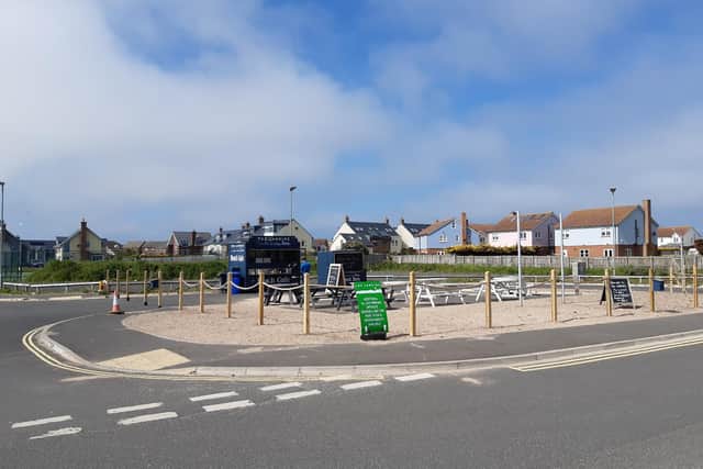 The site of a proposed temporary cafe in Beadnell.