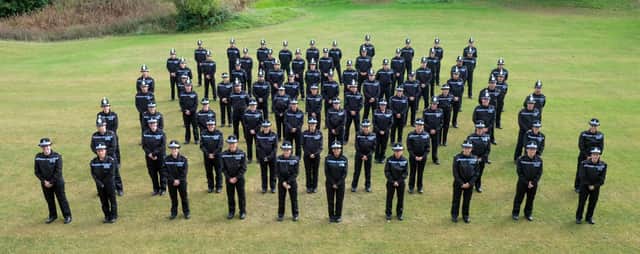 Some of the new recruits taken on by Northumbria Police.