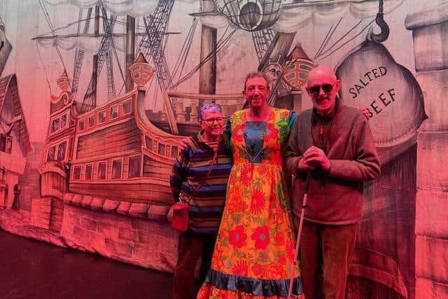 Rob and Catherine Davies with Jimmy Dodds of Alnwick Theatre Club.