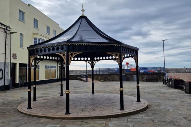 The bandstand has been refurbished by a local painter. (Photo by Newbiggin by the Sea Town Council)