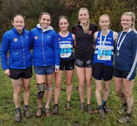 Morpeth's Senior Women's team, with sisters Lorna Macdonald, far left, and Catriona and Lindsey, far right. Picture: Peter Scaife