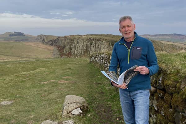 Author Ian Jackson with the Whin Sill in the background.