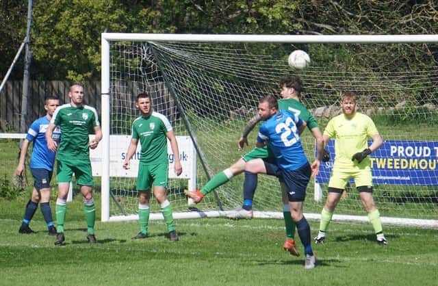 Action from the game between Tweedmouth Rangers and Thornton Hibs. Picture: John Laing