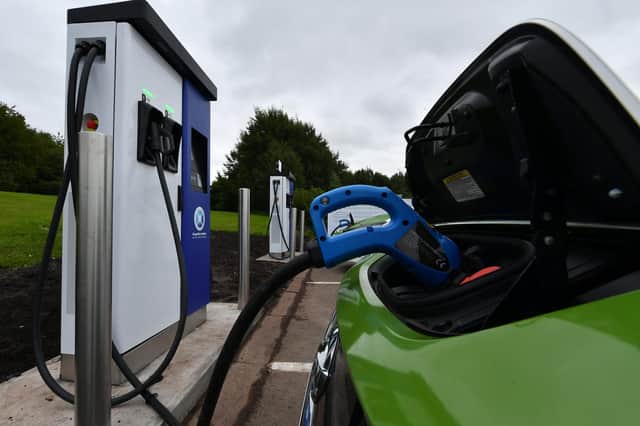 An electric charging point, as transport chiefs plan a strategy for supporting growing use of electric vehicles in the North East.