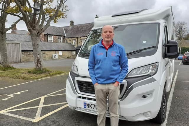 A motorhome was purchased early in the process to help Alistair Collin with his challenge.