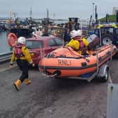 Seahouses inshore lifeboat getting ready to launch. Picture: Seahouses RNLI