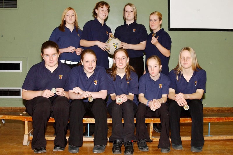The U16 Girls Football Team at Duchess's High School in Alnwick were runners-up in the Merchant Navy County Cup in December 2003.