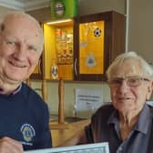 Morpeth Lions President Chris Offord with Eddy Gebhard.