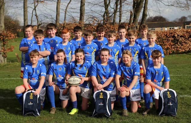 Alnwick Rugby Club's U12s in the kit they designed themselves for their trip to Marbella. Picture: Alnwick Rugby Club