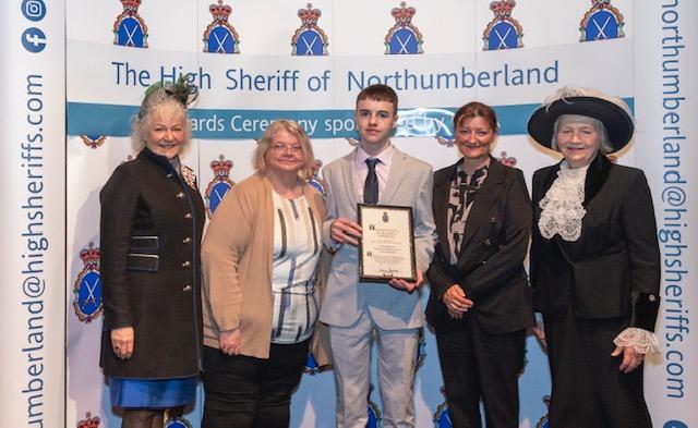 Vice Lord Lt Caroline (left) and High Sheriff (right) presenting a Special Award of an extra £1,000 to ESCAPE Family Support. EFS is a community led response to drug and alcohol misuse in Northumberland offering services to substance abusers through education and parenting programmes as well as peer mentoring. Picture: Verity Johnson.