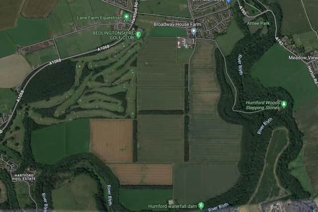 A satellite view of the proposed solar farm site.
