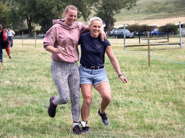 The three-legged race provided lots of laughs.