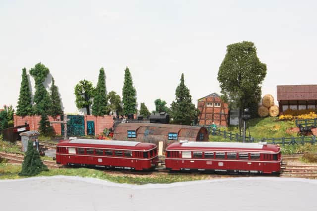 A scene on a branch line in the south of Germany, one of the layouts on display.
