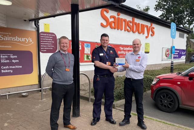 Sainbury's in Haltwhistle supports its on-call fire station by allowing firefighter Shipley to respond to emergencies while at work.
